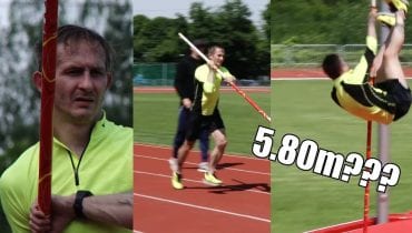 Eldo uczy się skoku o tyczce