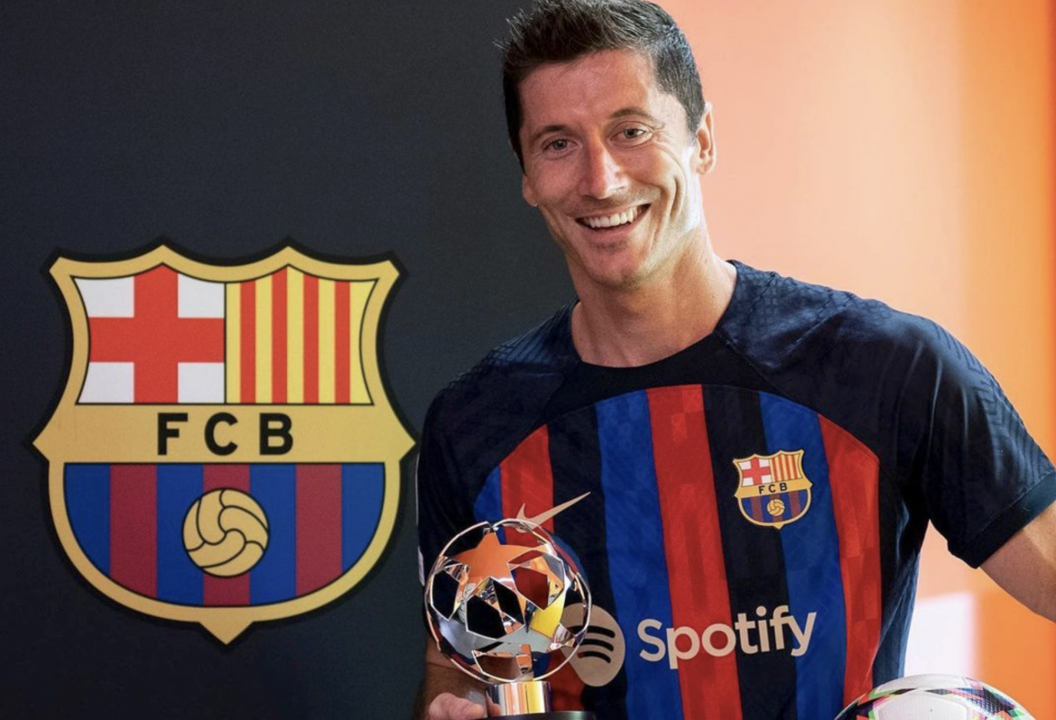 Robert Lewandowski i jego FC Barcelona zagrają z logotypem kanadyjskiego rapera na koszulkach