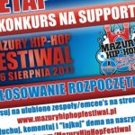 II Etap konkursu na support Mazury Hip-Hop Festiwal rozpoczęty